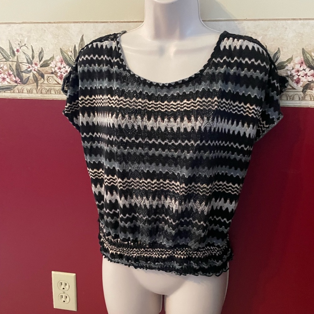 Daytrip Black and White Patterned Blouse